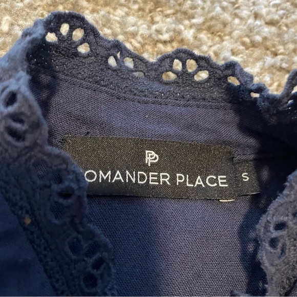 Pomander Place Tuckernuck Dutton shirt dress blue small classic - Picture 4 of 5